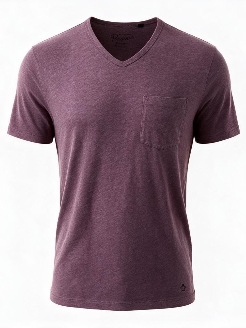 Original Penguin Basic V-Neck T-Shirt Maroon Size L